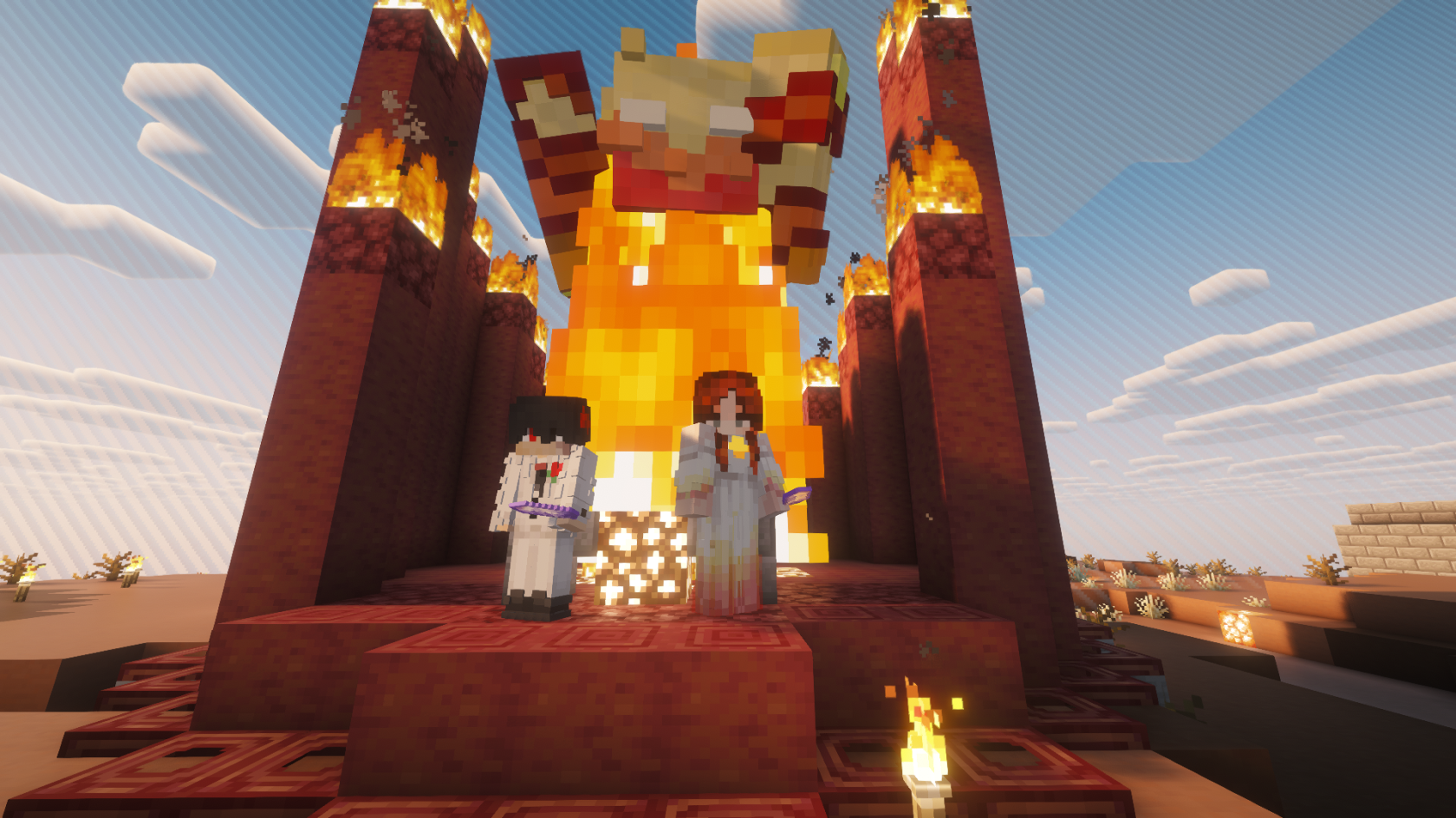 The newlyweds and their god.png